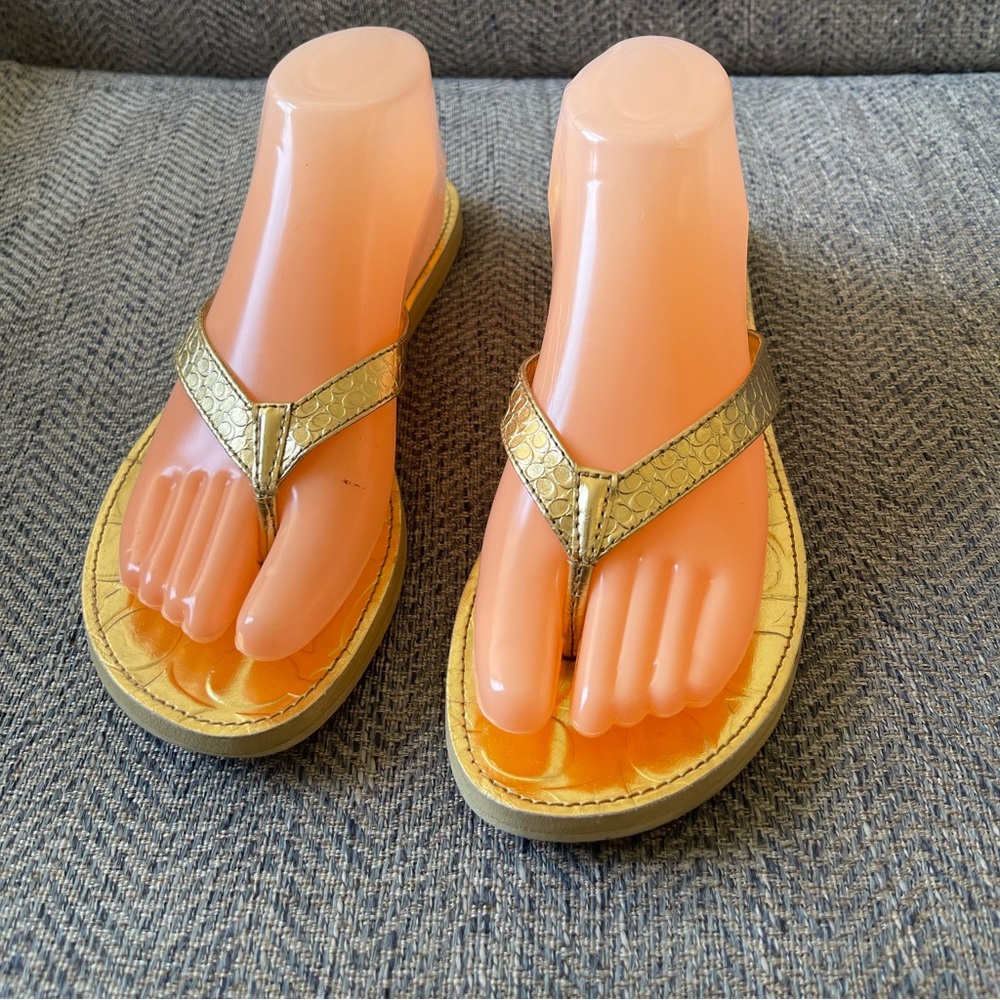 Coach CADEE Gold Metallic Sandals Size: 9B